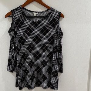 Cato Black and White Checkered Tank Top